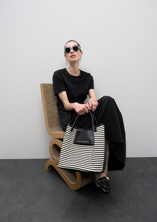 SHOPPER LOLA CASADMNT TECIDO RISCAS EFEITO PELE - Carla Valente