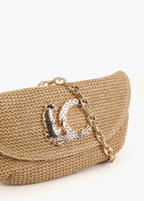 BOLSA LOLA CASADMNT EVENTO RÁFIA LOGO LEOPARDO - Carla Valente