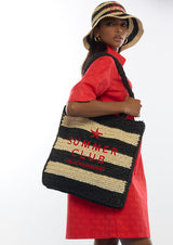 BOLSA LOLA CASADMNT EFEITO RAFIA E RISCAS BORDADO 3D - Carla Valente