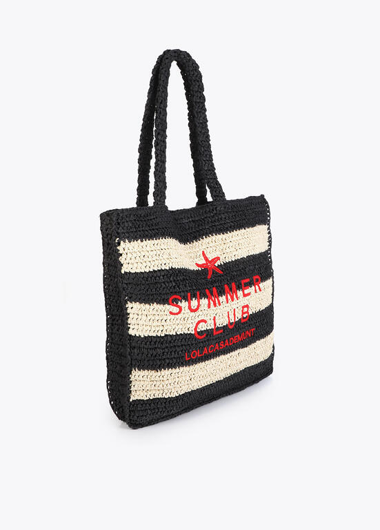 BOLSA LOLA CASADMNT EFEITO RAFIA E RISCAS BORDADO 3D - Carla Valente
