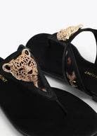 SANDÁLIA LOLA CASADMNT RASA ANIMAL PRINT E APLIQUE METAL - Carla Valente