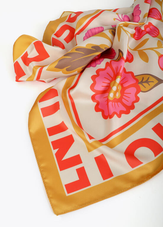 LENÇO LOLA CASADMNT ACETINADO FLORAL E TIGRES - Carla Valente