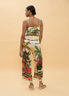 PANTALONA LOLA CASADMNT  ESTAMPADAS COM PALMEIRAS MULTICOLORIDAS - Carla Valente