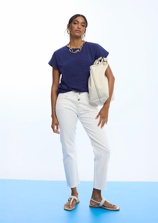 CALÇA LOLA CASADMNT BOCA DE SINO COM BOTÕES - Carla Valente