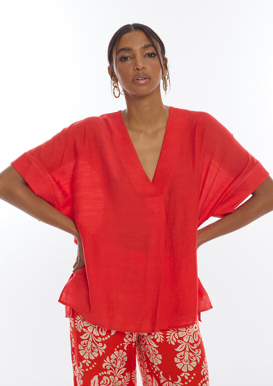 BLUSA LOLA CASADEMUNT MANGA CURTA DECOTE EM V - Carla Valente