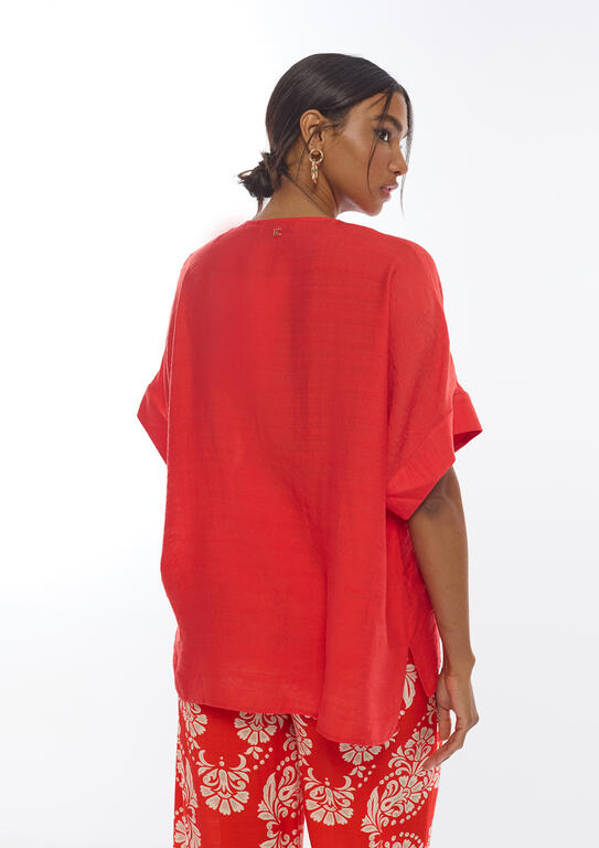 BLUSA LOLA CASADEMUNT MANGA CURTA DECOTE EM V - Carla Valente
