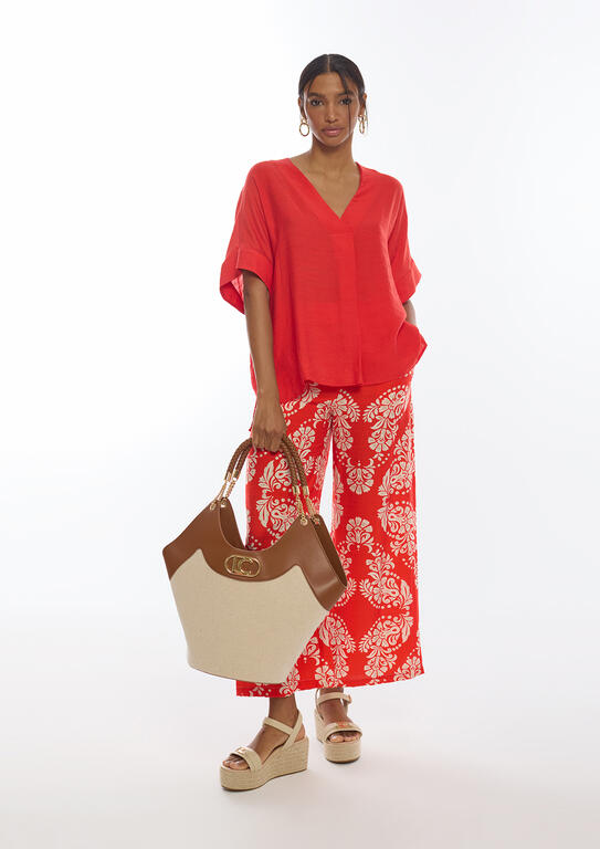 BLUSA LOLA CASADEMUNT MANGA CURTA DECOTE EM V - Carla Valente