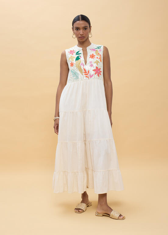 VESTIDO LOLA CASADEMNT COM VOLANTES DE PAPAGAIO - Carla Valente