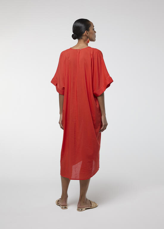VESTIDO LOLA CASADEMUNT MIDI DE LINHO NÓ FRONTAL - Carla Valente