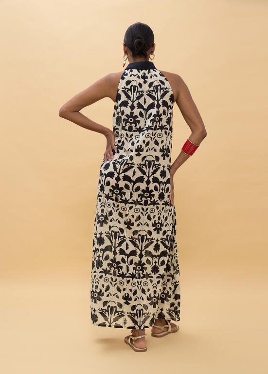 VESTIDO LOLA CASADEMUNT ESTAMPADO FLORAL CONTRASTE - Carla Valente