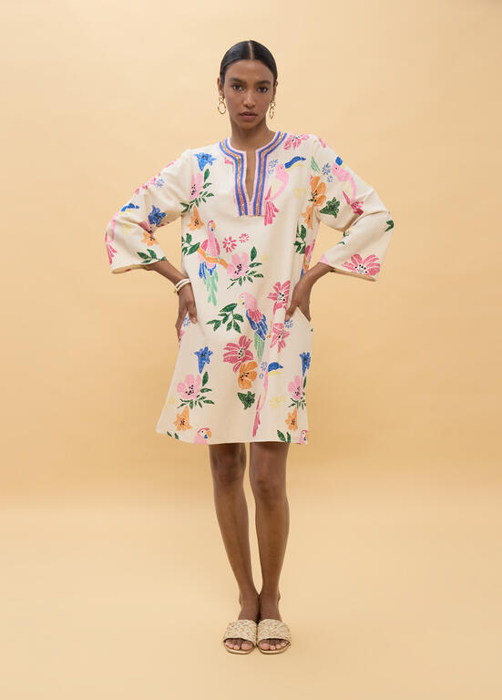 VESTIDO LOLA CASADMUNT CURTO FLORES MULTICOLORIDAS - Carla Valente