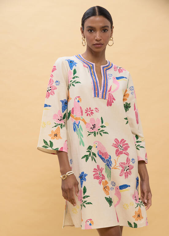 VESTIDO LOLA CASADMUNT CURTO FLORES MULTICOLORIDAS - Carla Valente
