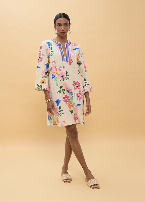 VESTIDO LOLA CASADMUNT CURTO FLORES MULTICOLORIDAS - Carla Valente