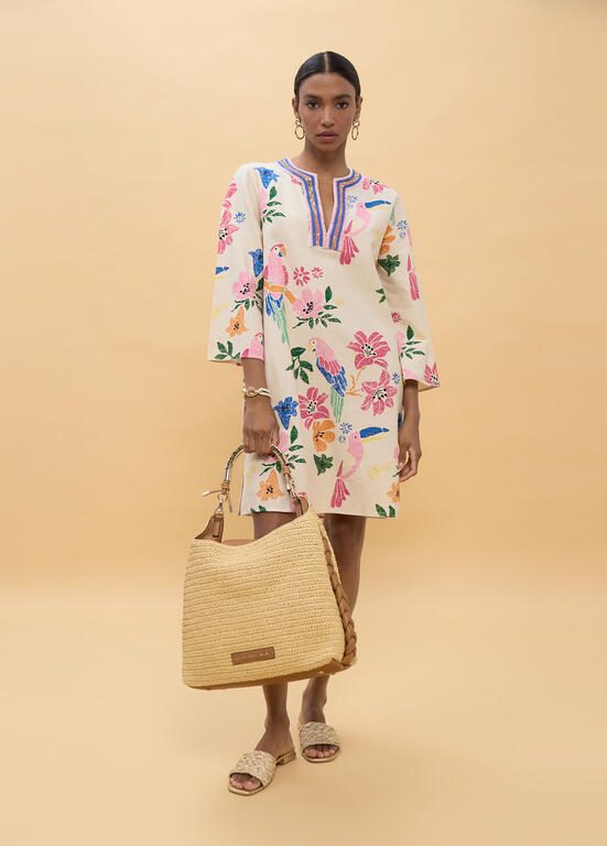 VESTIDO LOLA CASADMUNT CURTO FLORES MULTICOLORIDAS - Carla Valente