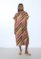 VESTIDO LOLA CASADMNT ACETINADO COM PADRÃO DE RISCA - Carla Valente