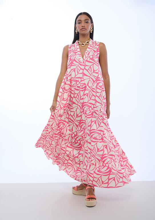 VESTIDO LOLA CASADEMUNT VOLUMOSO ESTAMPA FOLHAS DEC V - Carla Valente