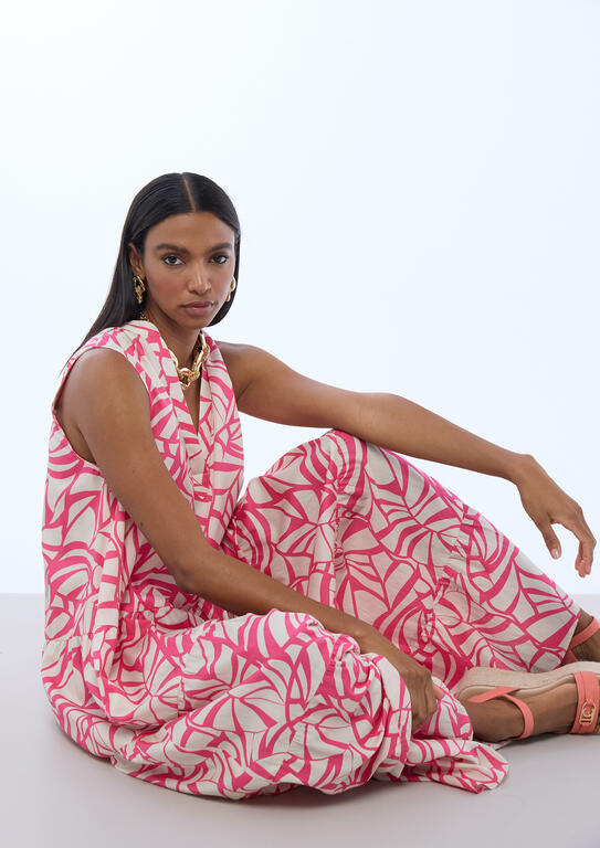 VESTIDO LOLA CASADEMUNT VOLUMOSO ESTAMPA FOLHAS DEC V - Carla Valente