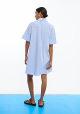 VESTIDO LOLA CASADMNT CURTO POPELIN RISCAS FLORES - Carla Valente