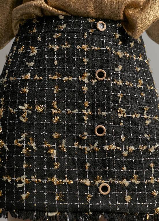 MINI SAIA MAITE C/DETALHES EM LUREX - Carla Valente