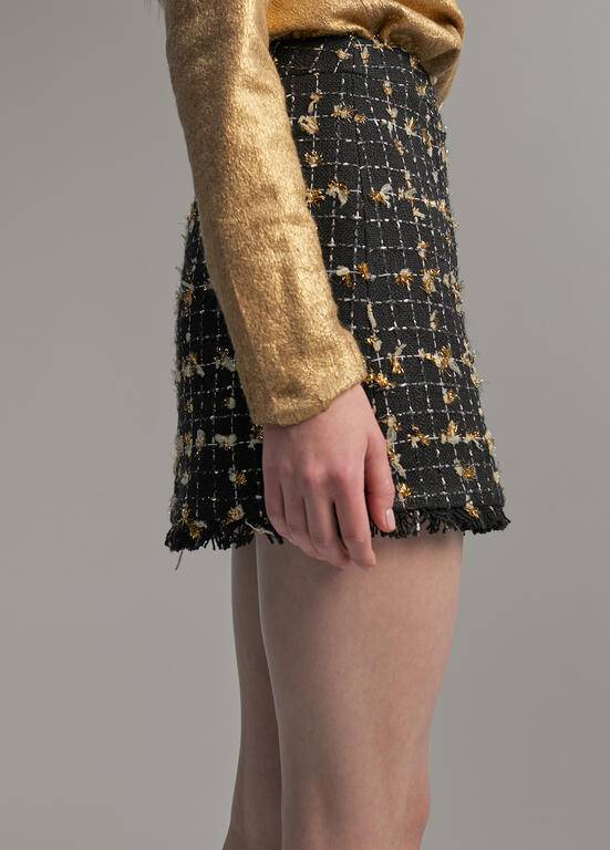 MINI SAIA MAITE C/DETALHES EM LUREX - Carla Valente