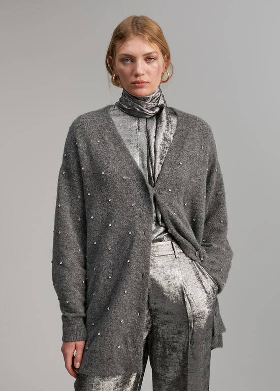 CARDIGAN MAITE LONGO C/BRILHANTES - Carla Valente