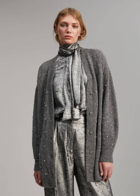 CARDIGAN MAITE LONGO C/BRILHANTES - Carla Valente