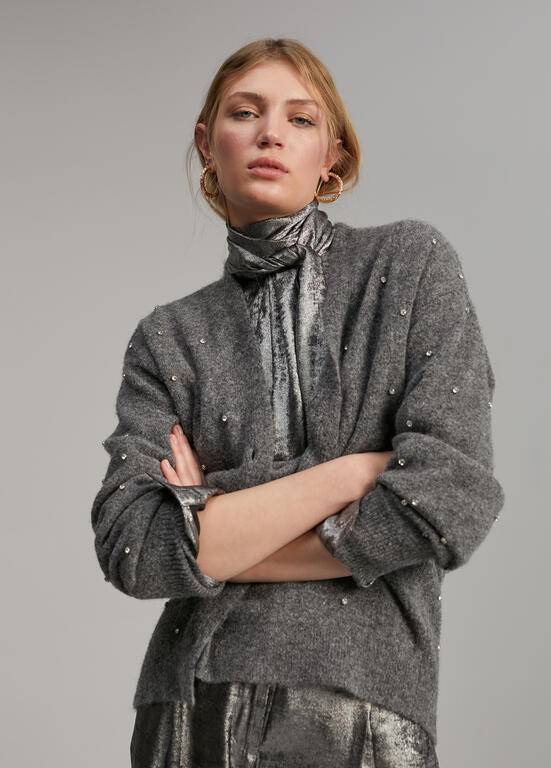 CARDIGAN MAITE LONGO C/BRILHANTES - Carla Valente