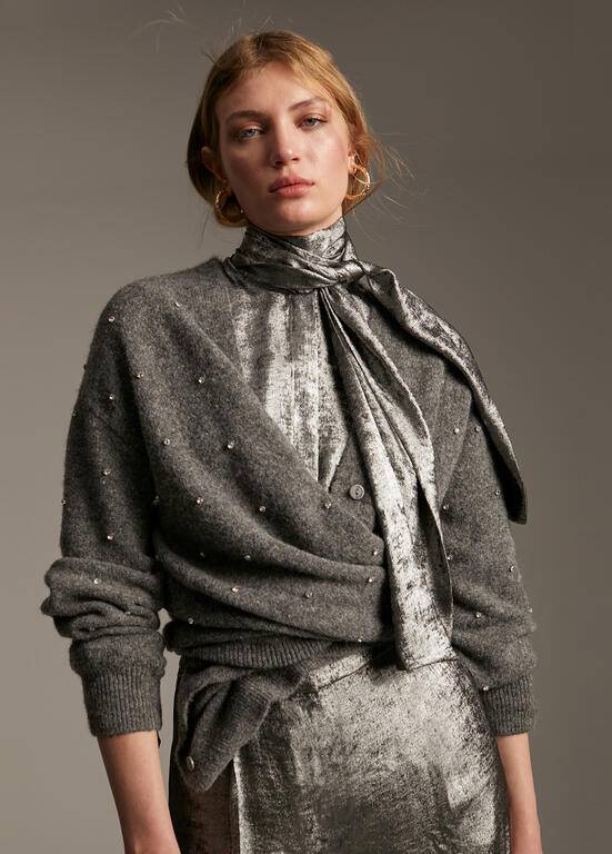 CARDIGAN MAITE LONGO C/BRILHANTES - Carla Valente