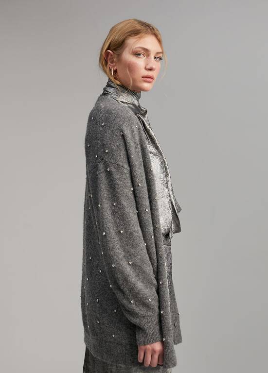 CARDIGAN MAITE LONGO C/BRILHANTES - Carla Valente