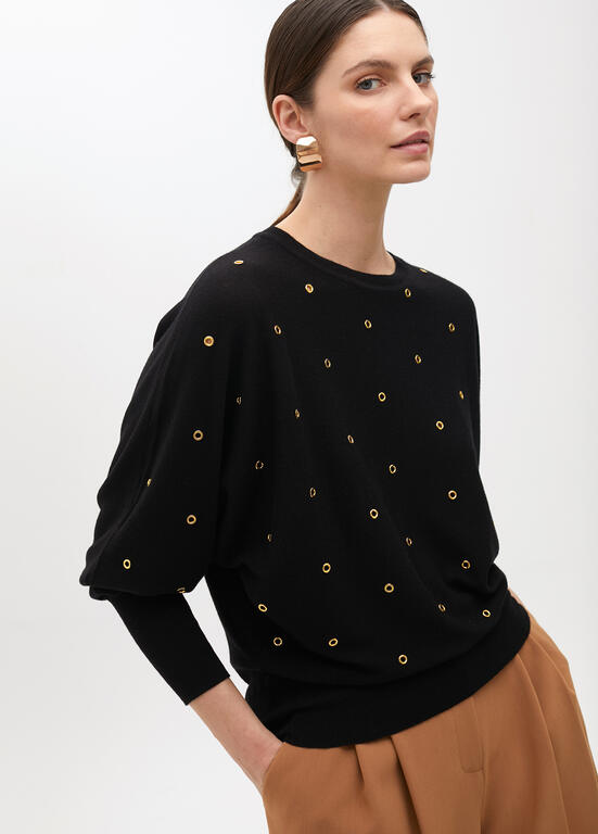 JERSEY MAITE COM APLICAÇÃO ILHÓS MANGA CAÍDA - Carla Valente