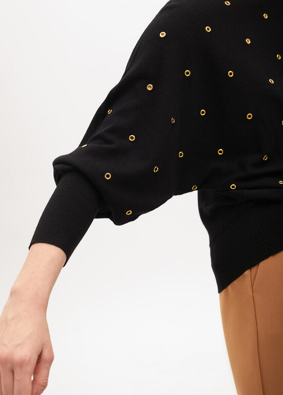 JERSEY MAITE COM APLICAÇÃO ILHÓS MANGA CAÍDA - Carla Valente