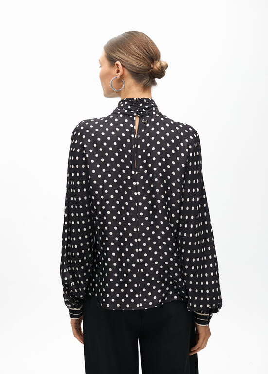 BLUSA MAITE GOLA ALTA POLKA DOTS - Carla Valente