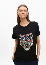 T-SHIRT MAITE COM TIGRE EM STRASS - Carla Valente