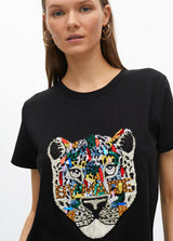 T-SHIRT MAITE COM TIGRE EM STRASS - Carla Valente