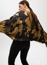 BLUSA MAITE ESTAMPADA COM MANGA ASSIMÉTRICA - Carla Valente