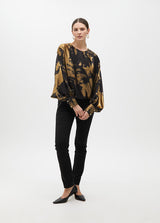 BLUSA MAITE ESTAMPADA COM MANGA ASSIMÉTRICA - Carla Valente