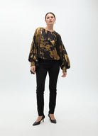 BLUSA MAITE ESTAMPADA COM MANGA ASSIMÉTRICA - Carla Valente