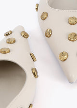 SANDÁLIA MAITE SALTO METALIZADO COM APLICAÇÕES - Carla Valente