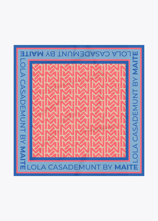 LENÇO MAITE ACETINADO COM ESTAMPADO MONA - Carla Valente