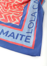 LENÇO MAITE ACETINADO COM ESTAMPADO MONA - Carla Valente