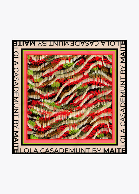 LENÇO MAITE ACETINADO ESTAMPA MONOGRAMA - Carla Valente