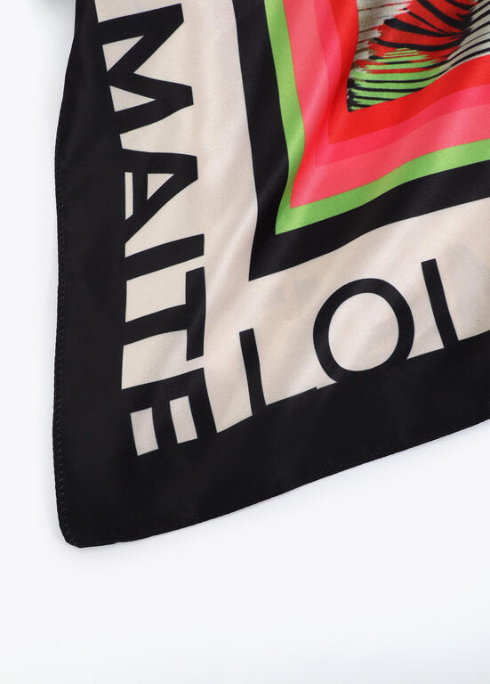 LENÇO MAITE ACETINADO ESTAMPA MONOGRAMA - Carla Valente