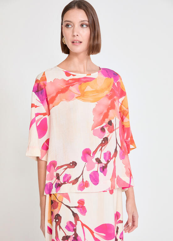 BLUSA MAITE MANGA CURTA PRINT FLORAL - Carla Valente