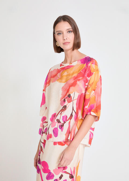 BLUSA MAITE MANGA CURTA PRINT FLORAL - Carla Valente