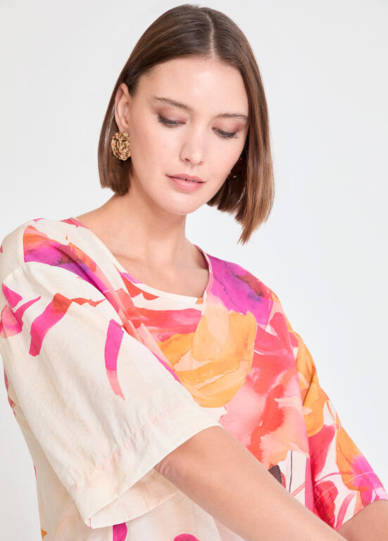 BLUSA MAITE MANGA CURTA PRINT FLORAL - Carla Valente