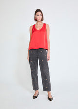 TOP MAITE DECOTE REDONDO COM DETALHE EM VIÉS - Carla Valente