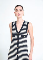 VESTIDO MAITE TRICOT MARINHEIRO ABERTO - Carla Valente