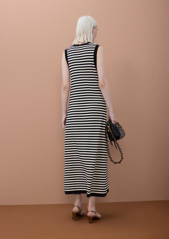 VESTIDO MAITE TRICOT MARINHEIRO ABERTO - Carla Valente
