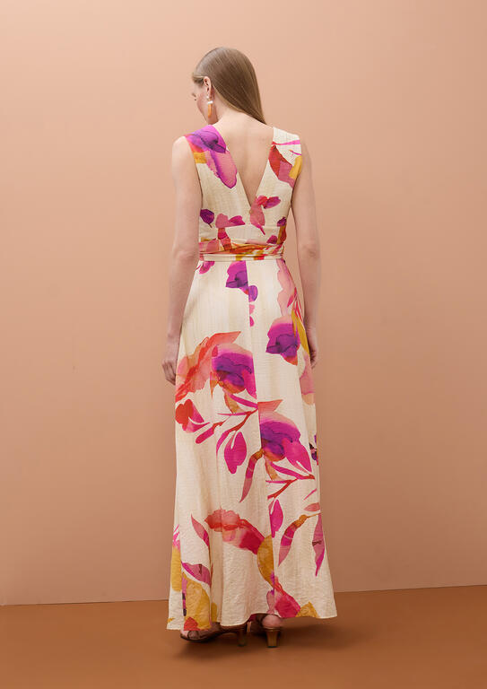 VESTIDO MAITE  DECOTE EM V E CINTURÃO AJUSTÁVEL - Carla Valente