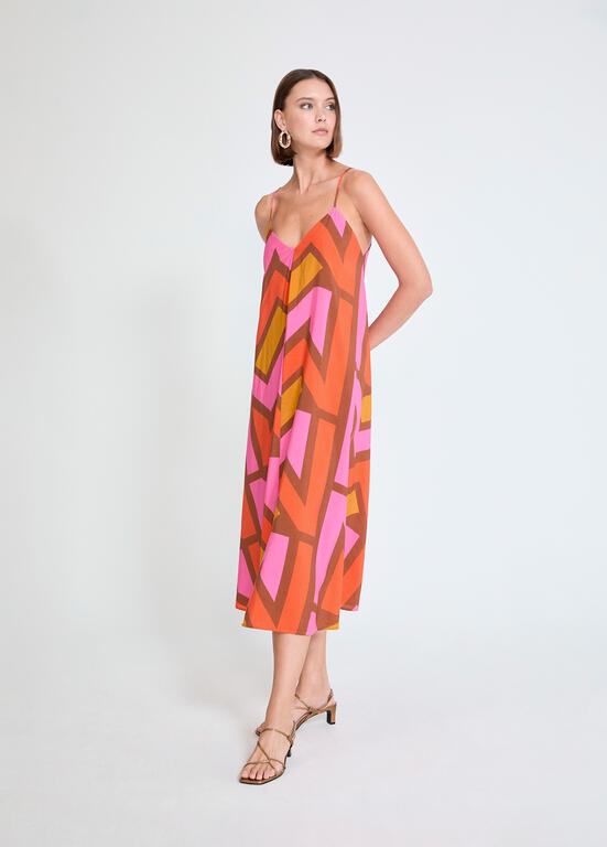 VESTIDO MAITE ALÇA DECOTE EM V LOGO M - Carla Valente